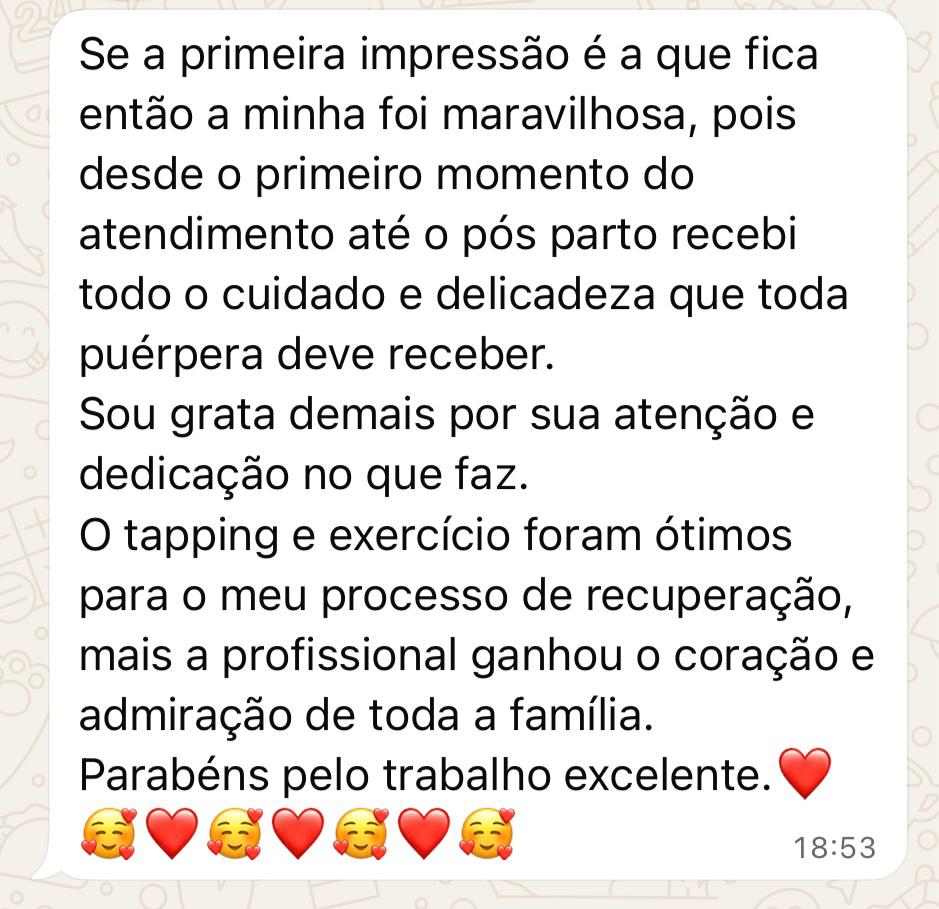 Depoimento de paciente via WhatsApp