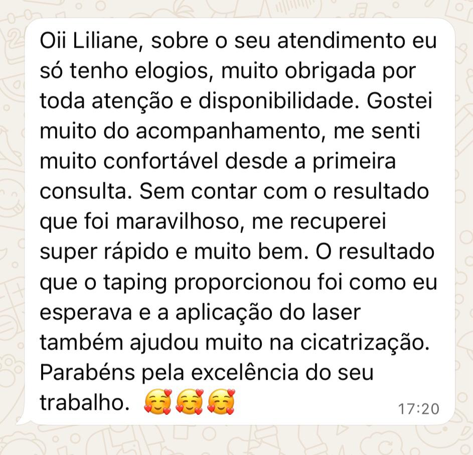 Depoimento de paciente via WhatsApp