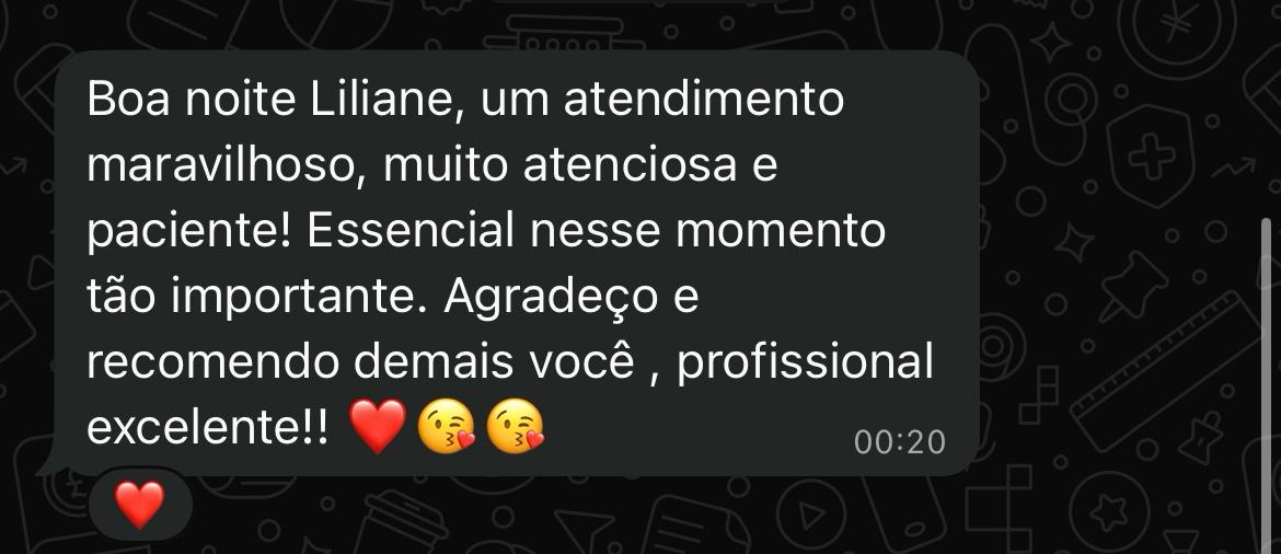 Depoimento de paciente via WhatsApp